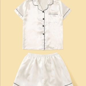 NEW SATIN WHITE PJ SET